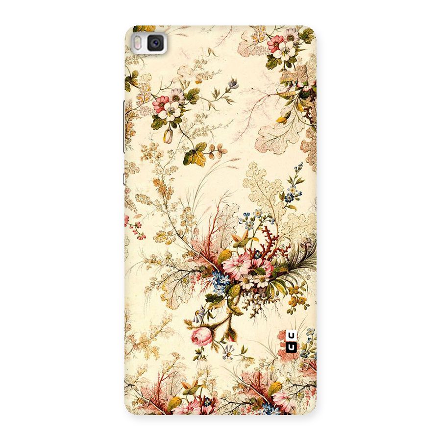 Beige Floral Back Case for Huawei P8