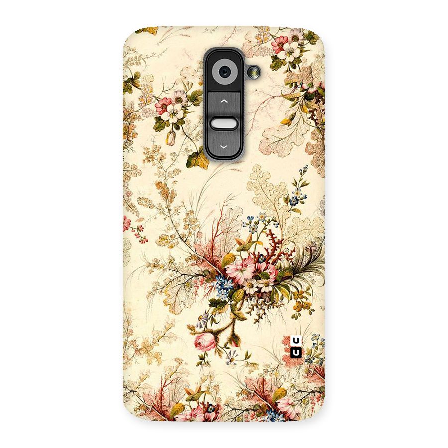 Beige Floral Back Case for LG G2