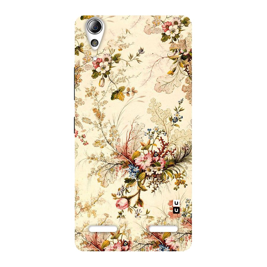 Beige Floral Back Case for Lenovo A6000