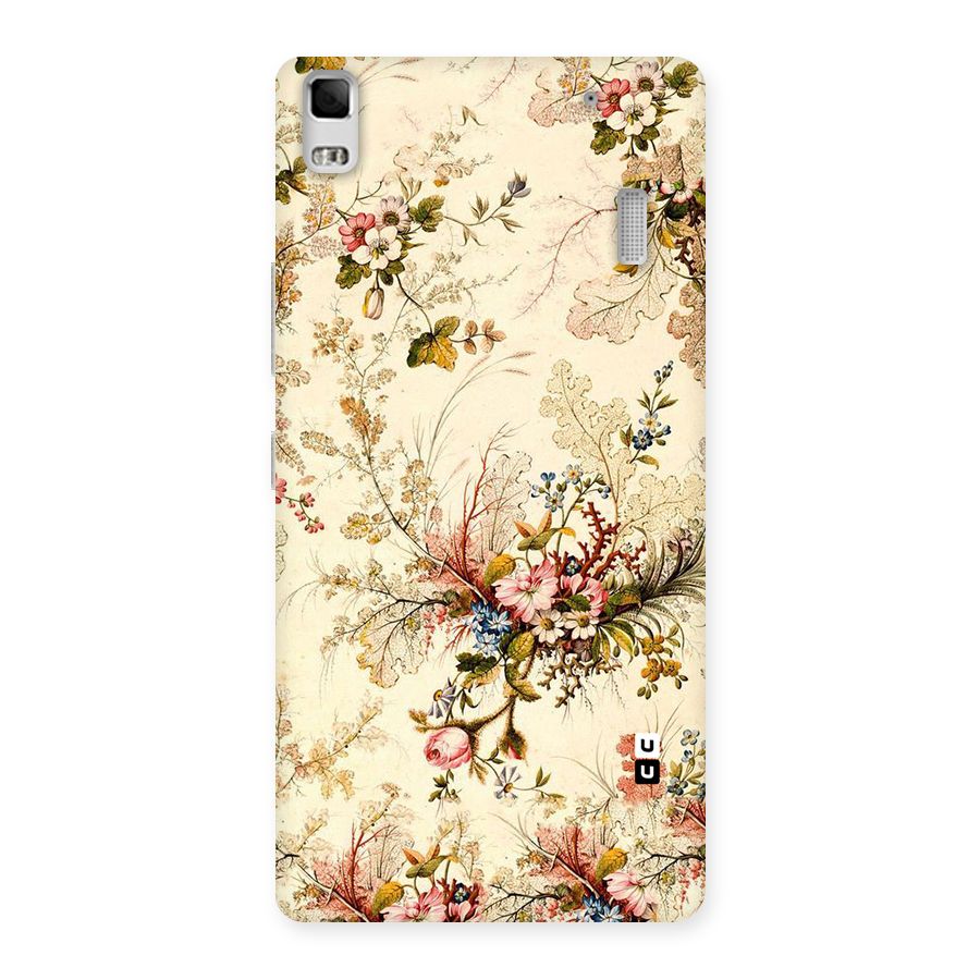 Beige Floral Back Case for Lenovo K3 Note