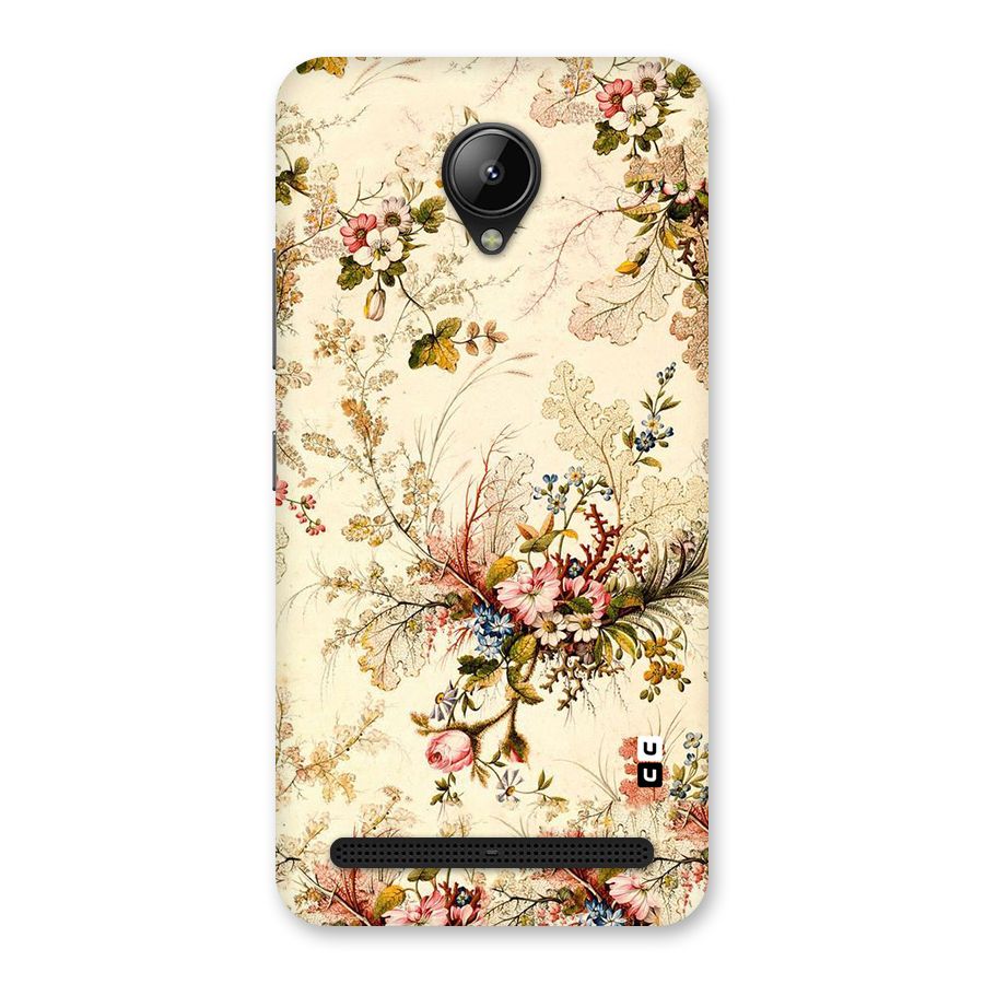 Beige Floral Back Case for Lenovo C2