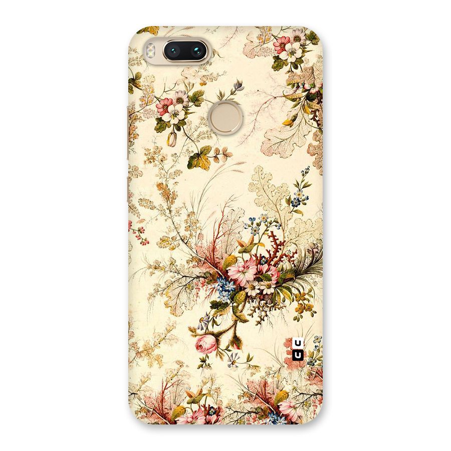 Beige Floral Back Case for Mi A1