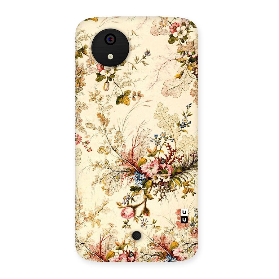 Beige Floral Back Case for Micromax Canvas A1