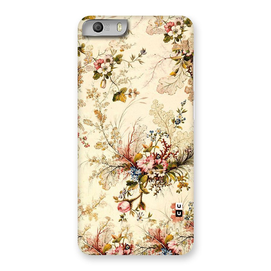 Beige Floral Back Case for Micromax Canvas Knight 2