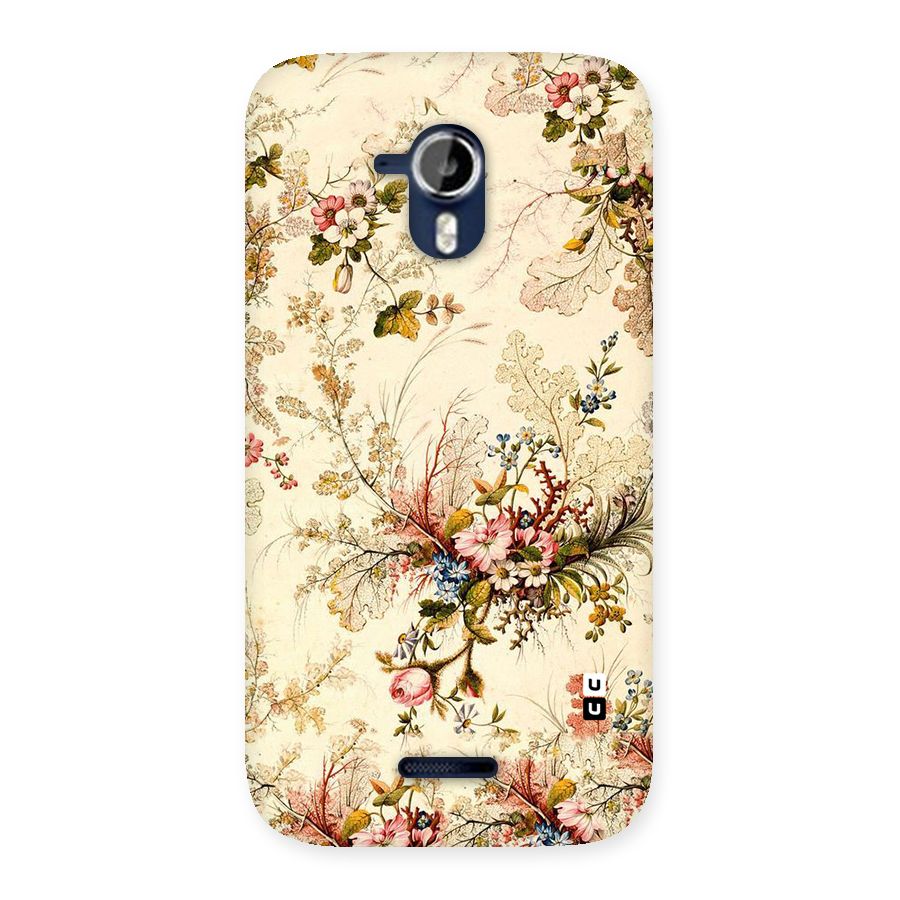 Beige Floral Back Case for Micromax Canvas Magnus A117