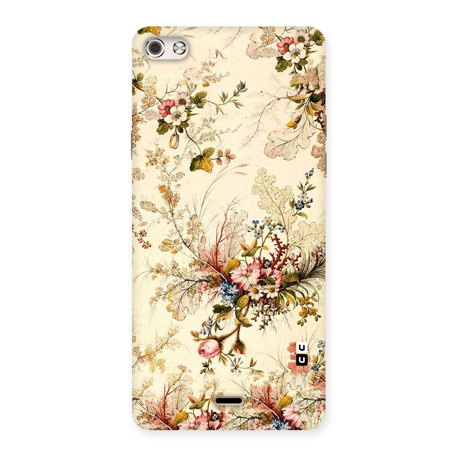 Beige Floral Back Case for Micromax Canvas Silver 5