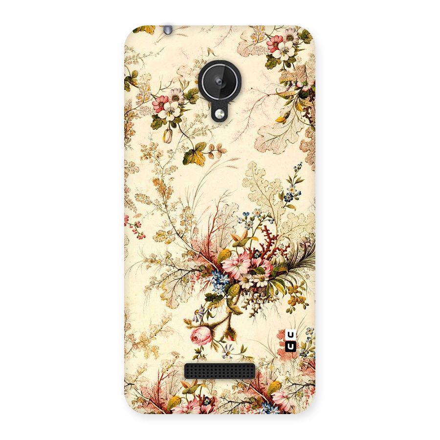 Beige Floral Back Case for Micromax Canvas Spark Q380