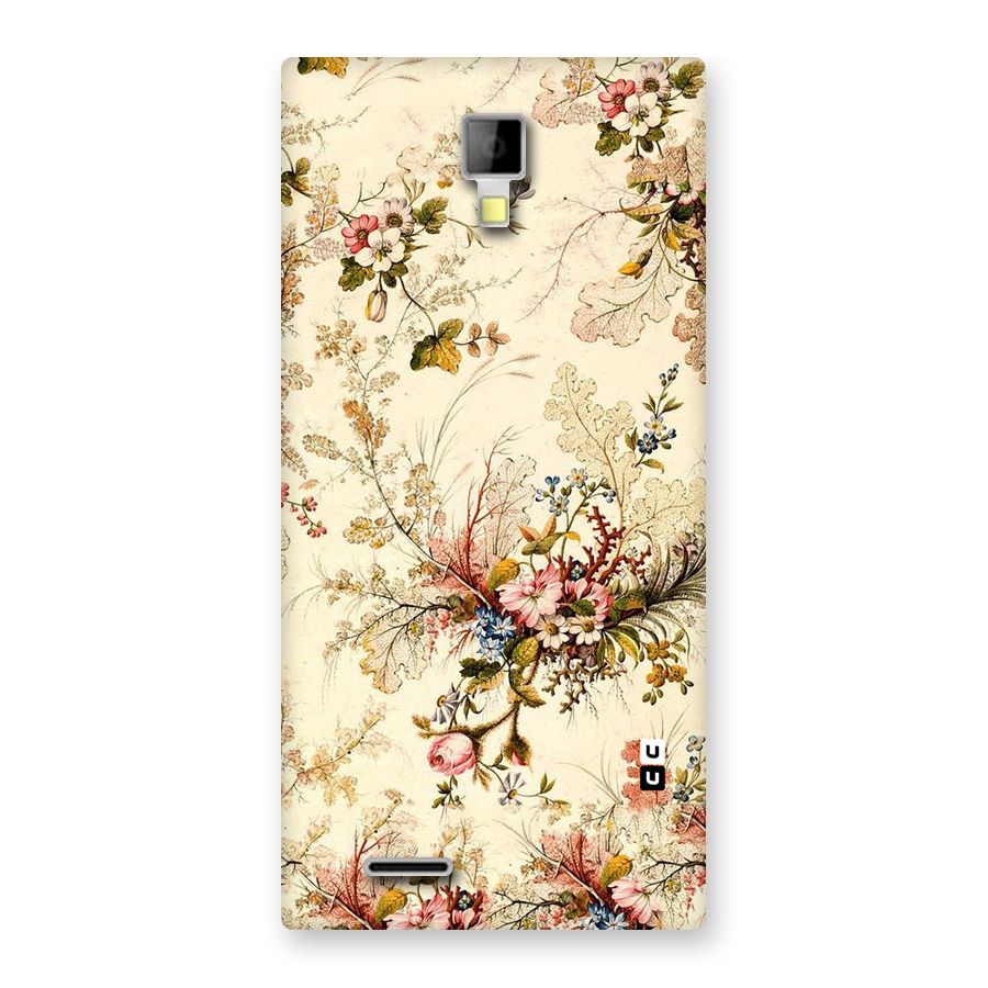 Beige Floral Back Case for Micromax Canvas Xpress A99