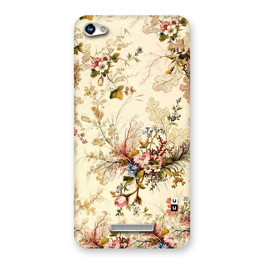 Beige Floral Back Case for Micromax Hue 2