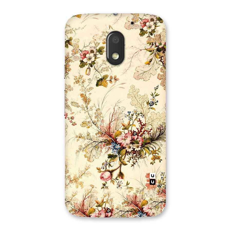 Beige Floral Back Case for Moto E3 Power