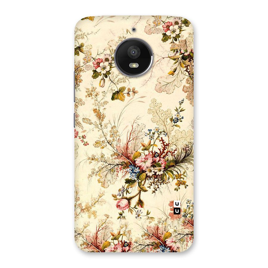 Beige Floral Back Case for Moto E4 Plus