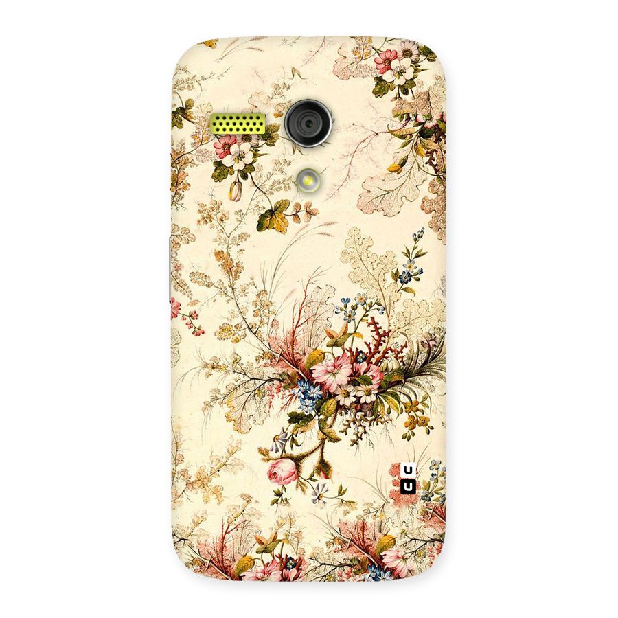 Beige Floral Back Case for Moto G