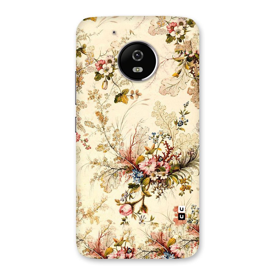 Beige Floral Back Case for Moto G5