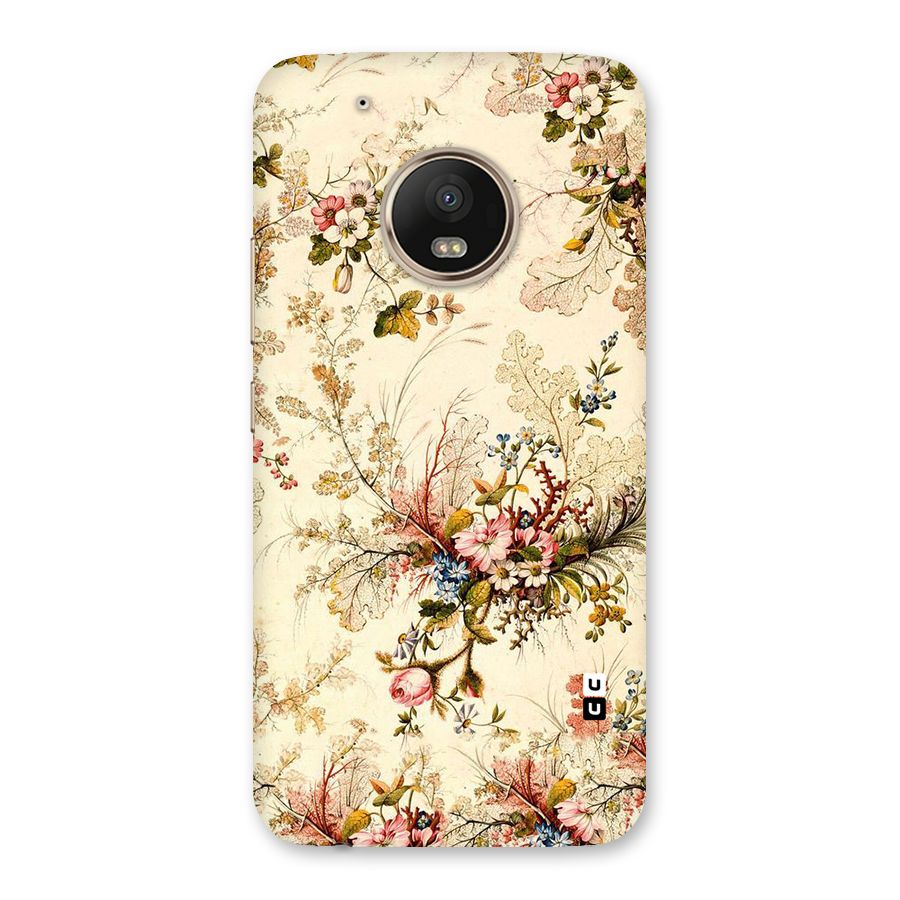 Beige Floral Back Case for Moto G5 Plus
