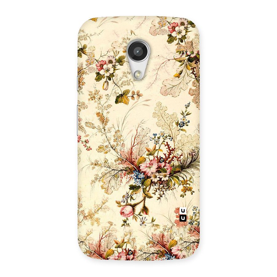 Beige Floral Back Case for Moto G 2nd Gen