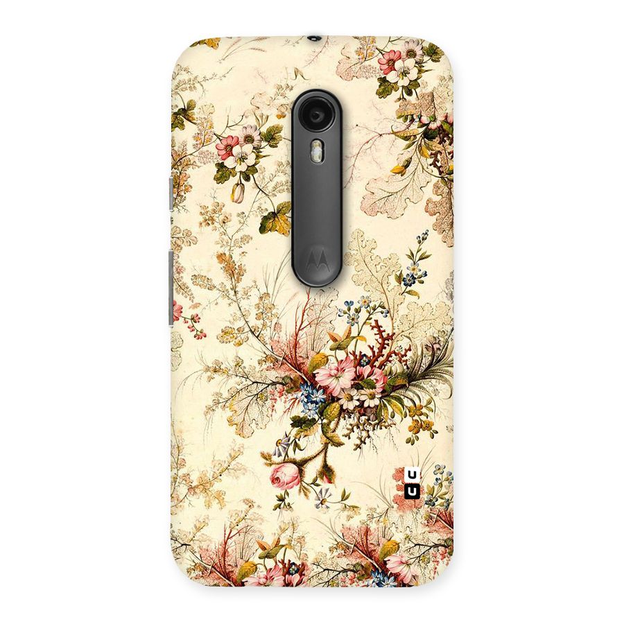 Beige Floral Back Case for Moto G Turbo