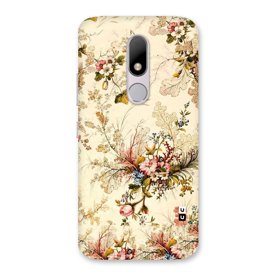Beige Floral Back Case for Moto M