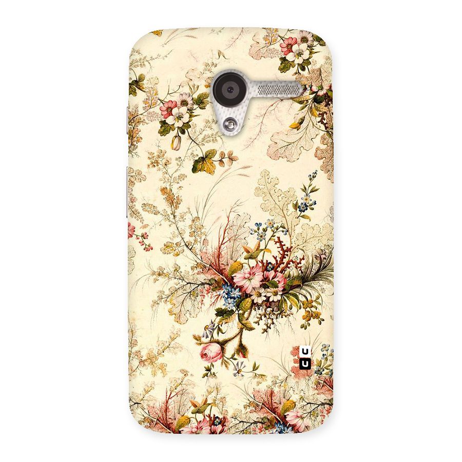 Beige Floral Back Case for Moto X