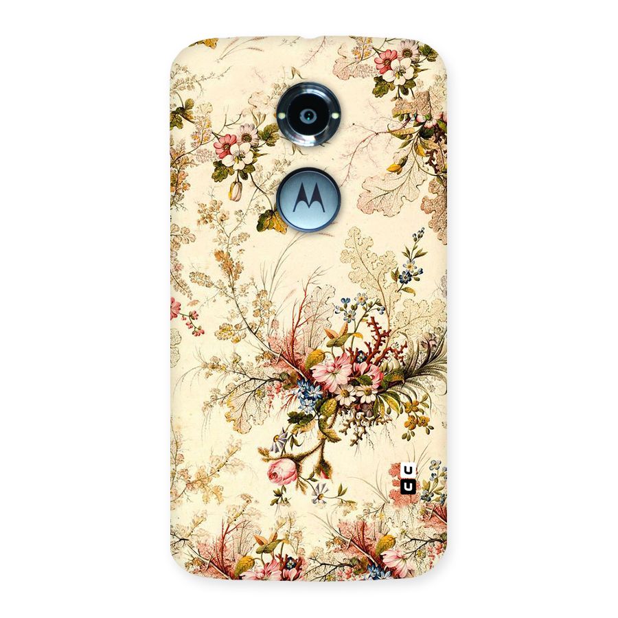 Beige Floral Back Case for Moto X 2nd Gen