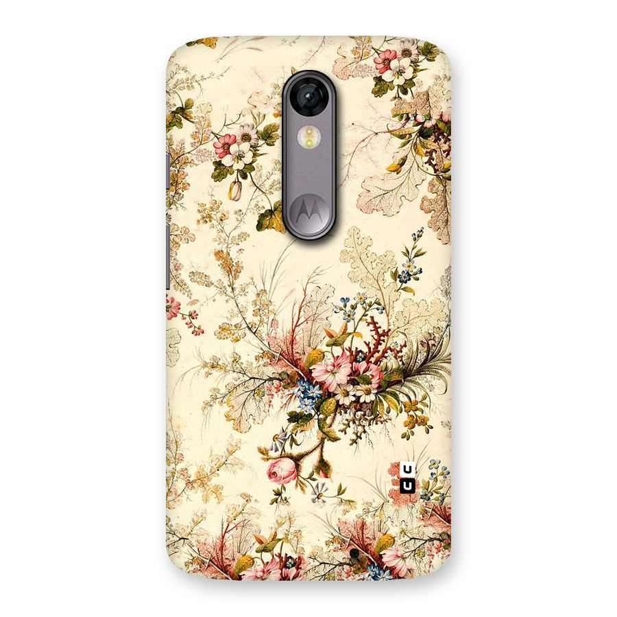 Beige Floral Back Case for Moto X Force