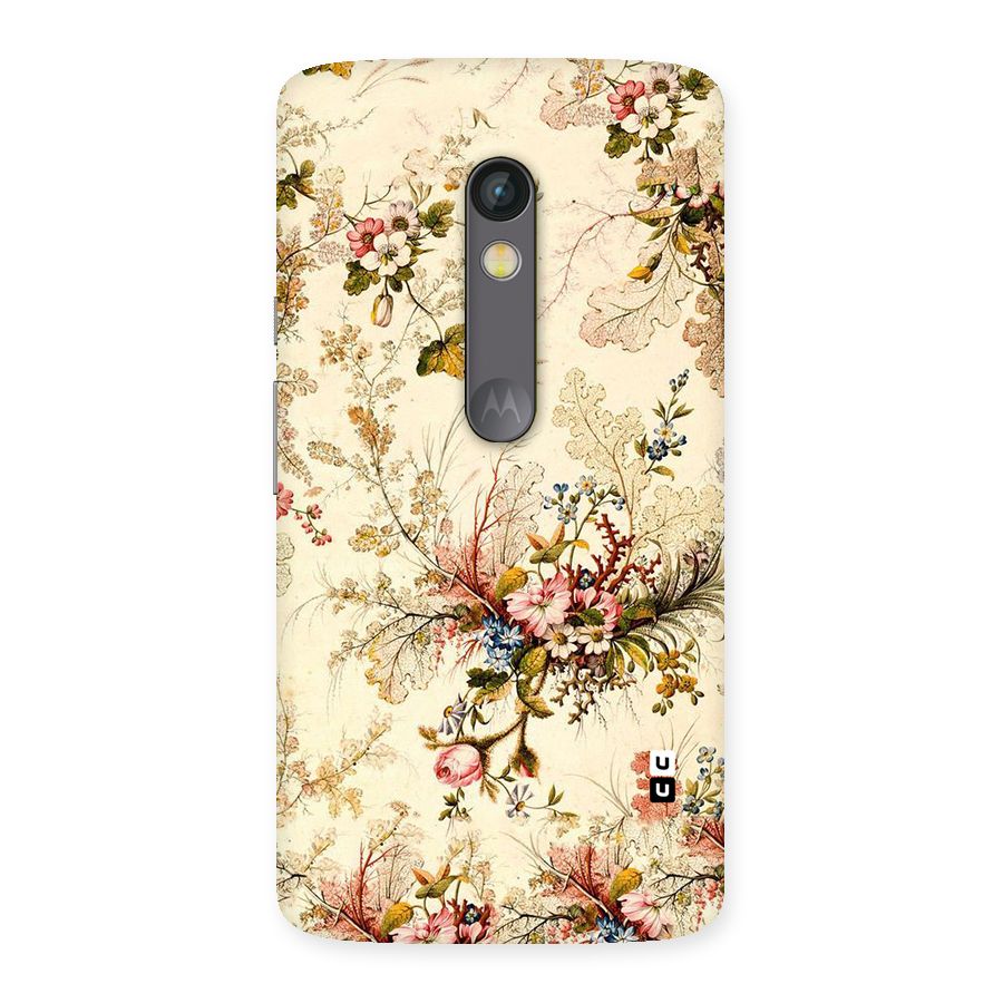 Beige Floral Back Case for Moto X Play