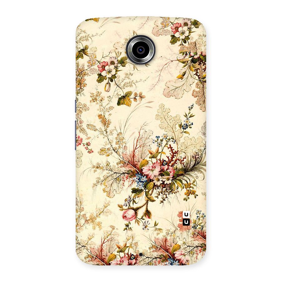Beige Floral Back Case for Nexsus 6