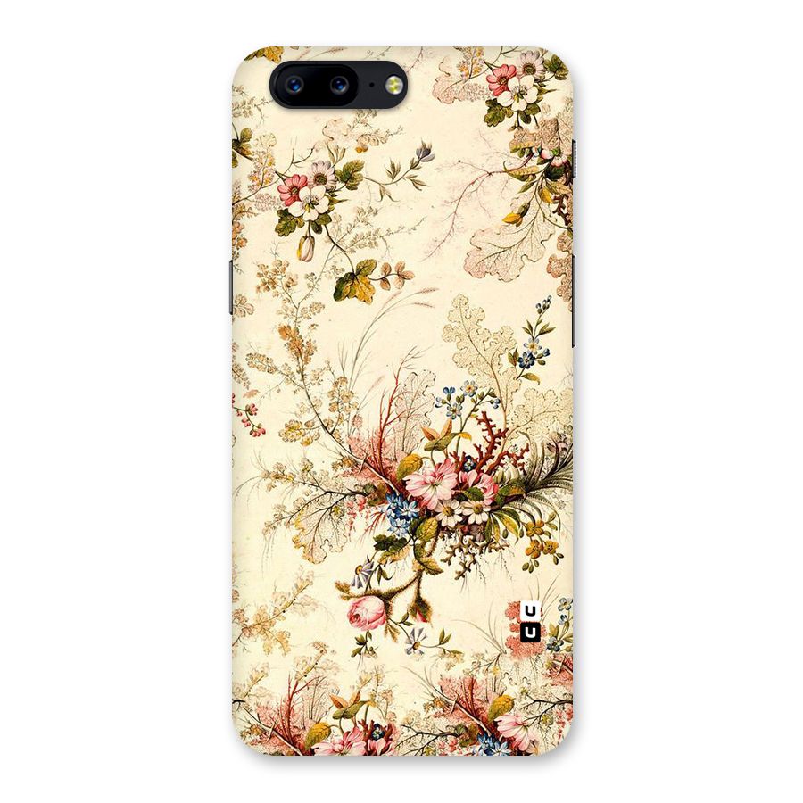 Beige Floral Back Case for OnePlus 5