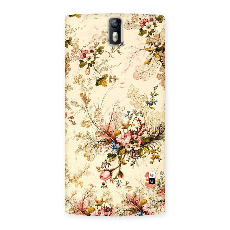 Beige Floral Back Case for One Plus One