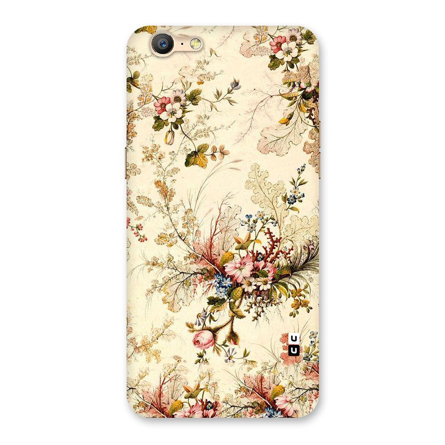 Beige Floral Back Case for Oppo A57