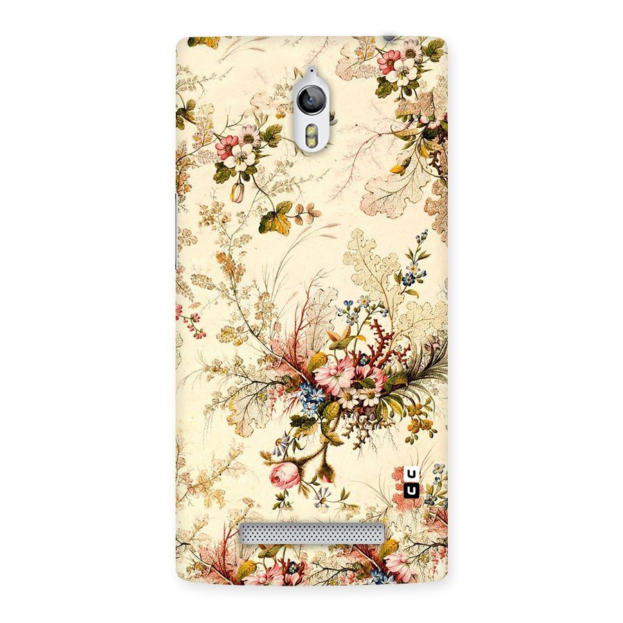 Beige Floral Back Case for Oppo Find 7