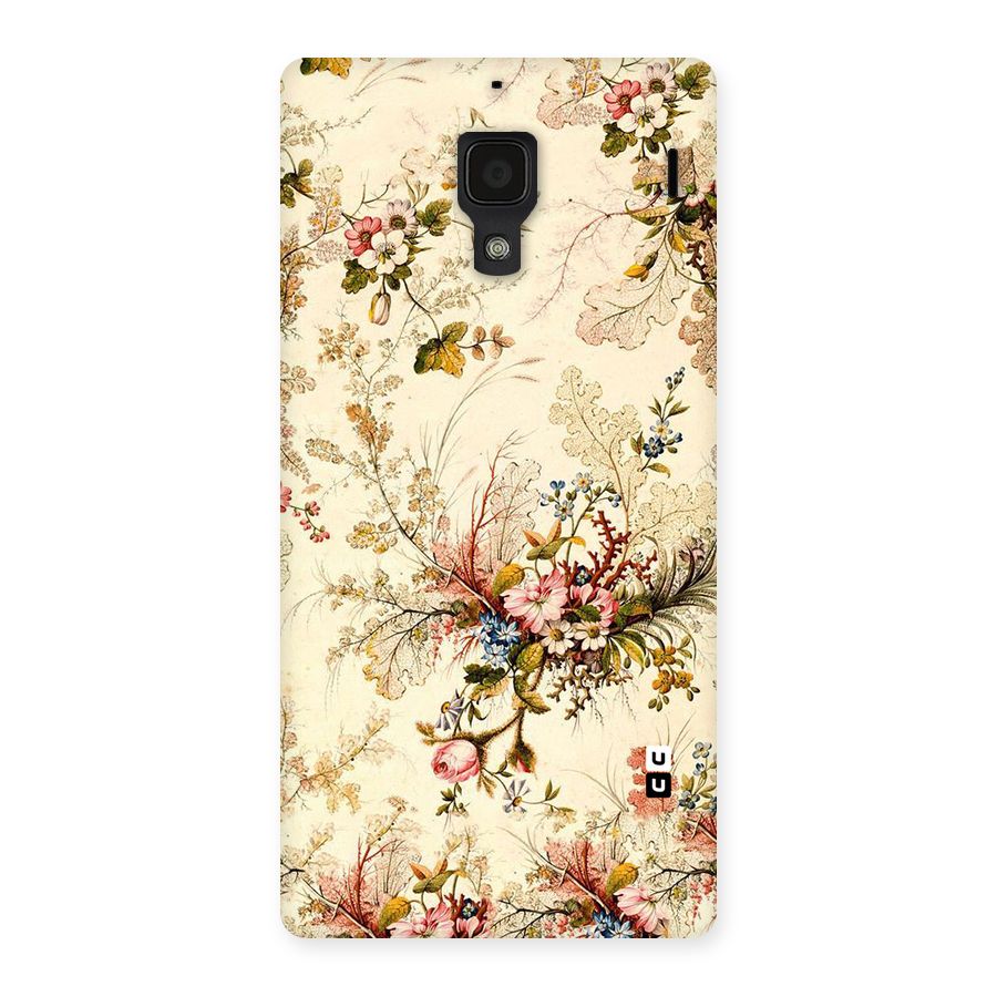 Beige Floral Back Case for Redmi 1S