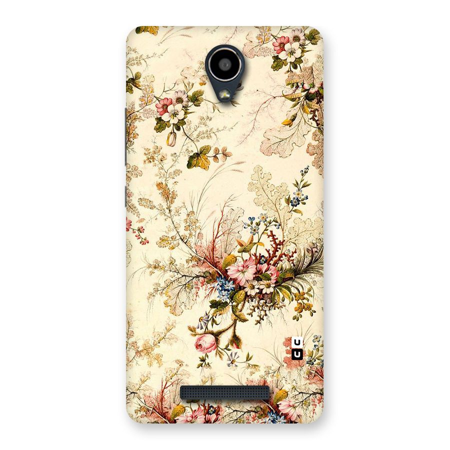 Beige Floral Back Case for Redmi Note 2