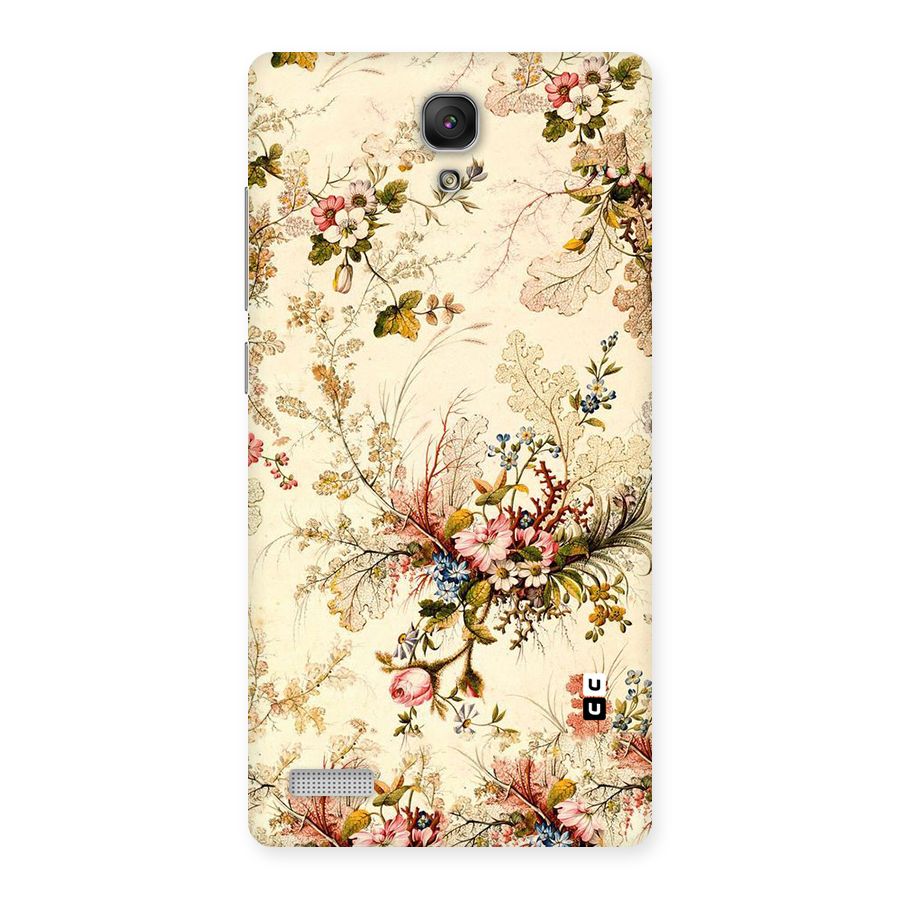 Beige Floral Back Case for Redmi Note Prime