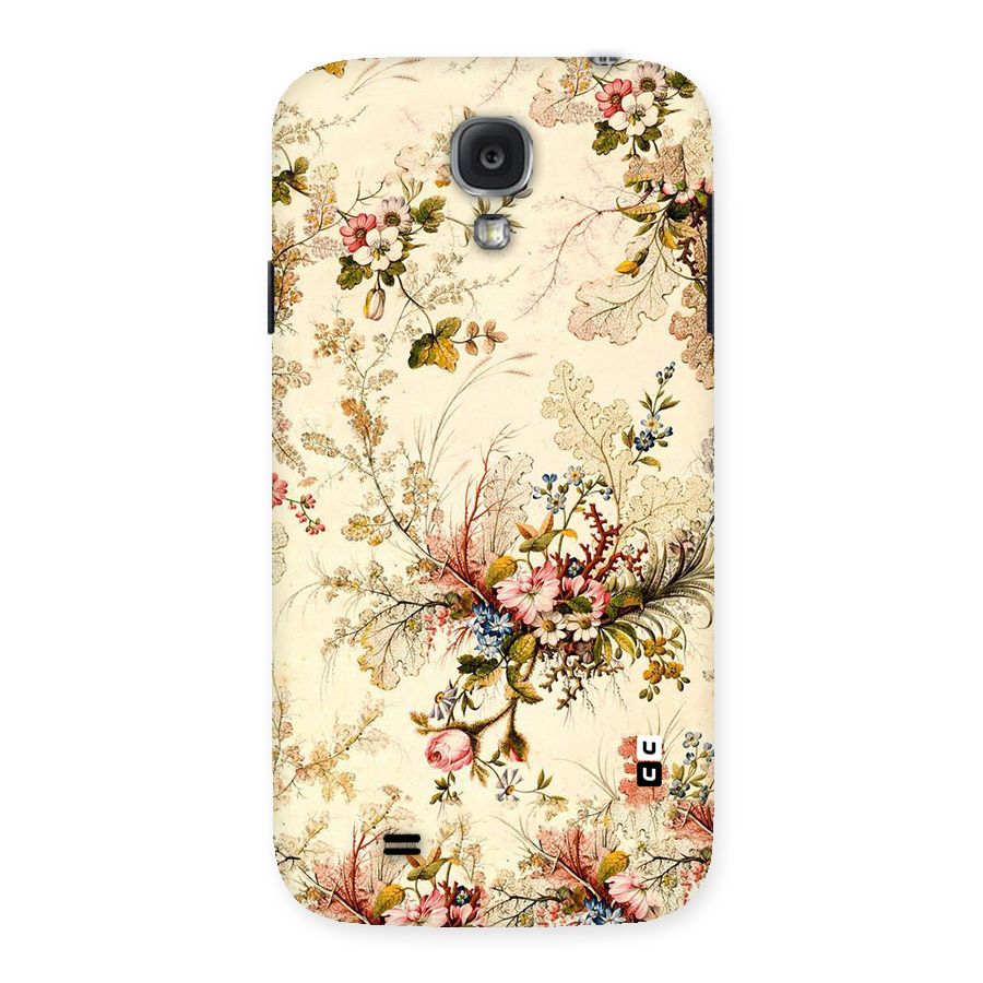 Beige Floral Back Case for Samsung Galaxy S4