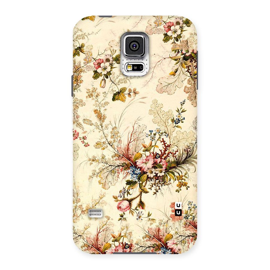 Beige Floral Back Case for Samsung Galaxy S5