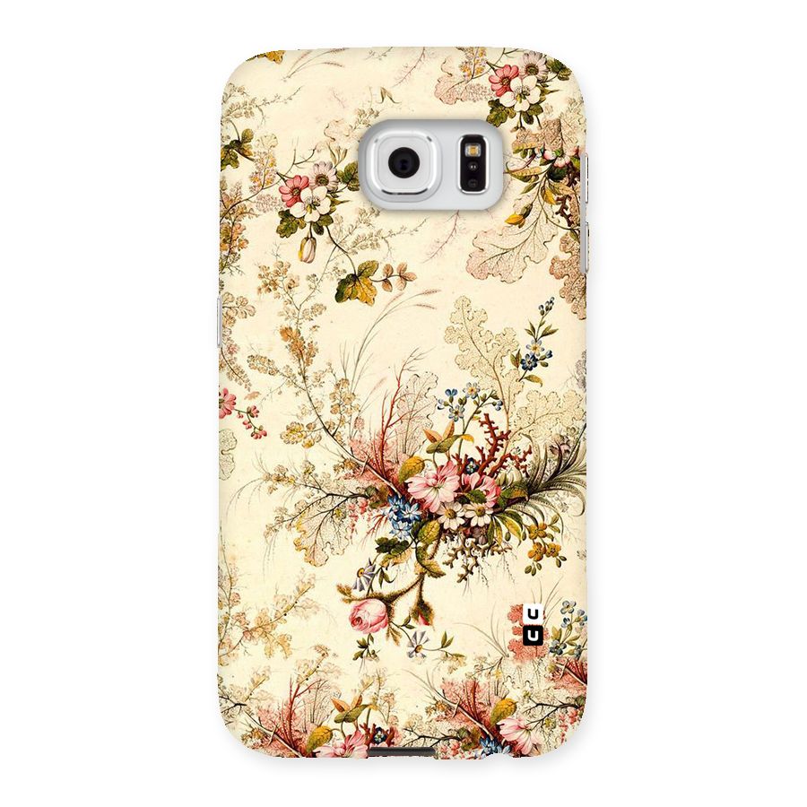Beige Floral Back Case for Samsung Galaxy S6