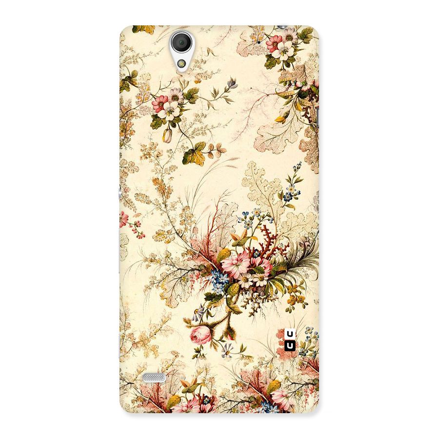 Beige Floral Back Case for Sony Xperia C4