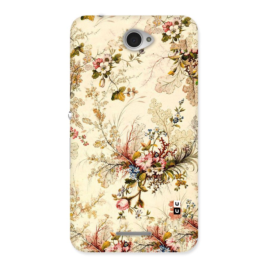 Beige Floral Back Case for Sony Xperia E4