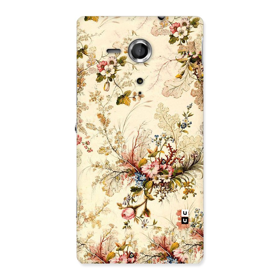 Beige Floral Back Case for Sony Xperia SP