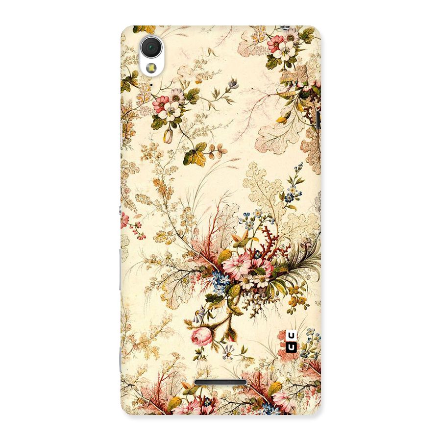 Beige Floral Back Case for Sony Xperia T3