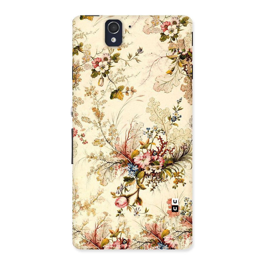 Beige Floral Back Case for Sony Xperia Z