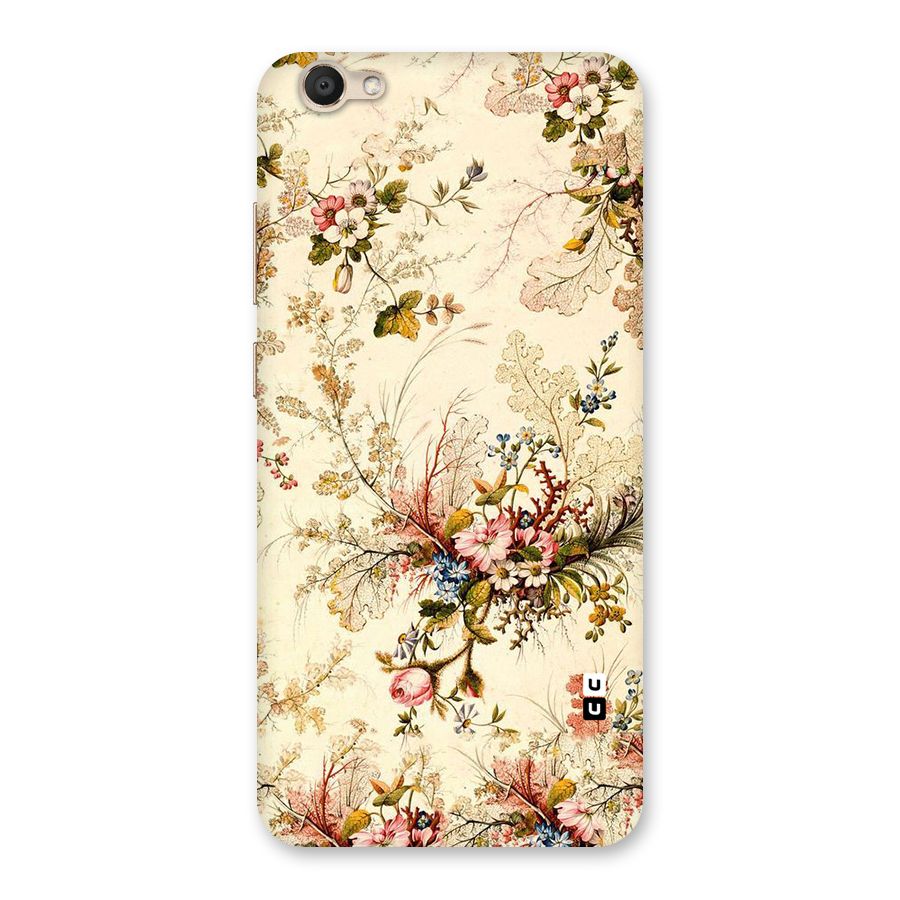 Beige Floral Back Case for Vivo V5