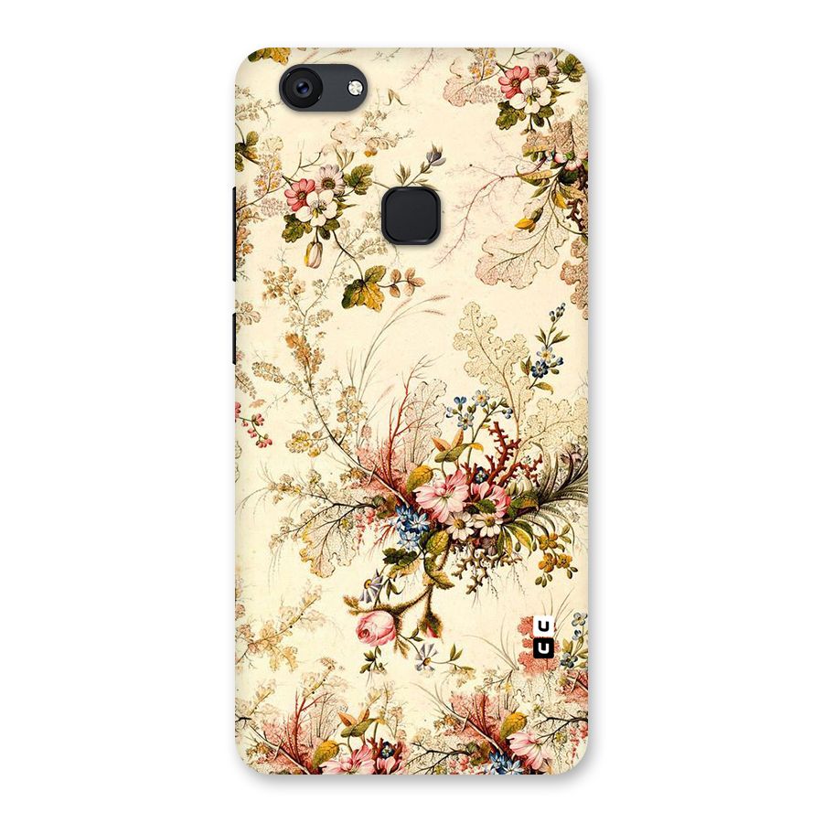 Beige Floral Back Case for Vivo V7 Plus