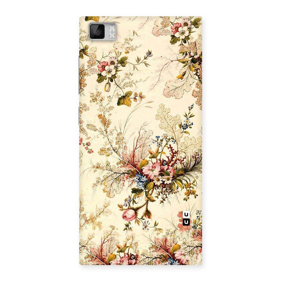 Beige Floral Back Case for Xiaomi Mi3