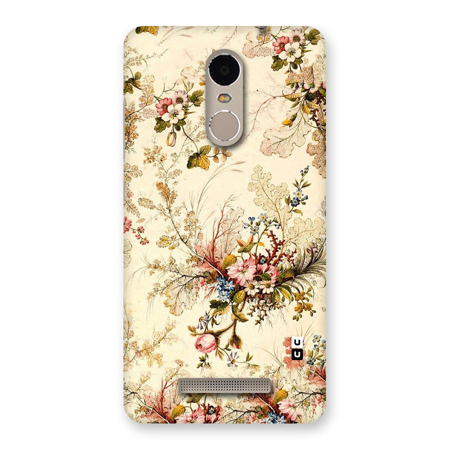Beige Floral Back Case for Xiaomi Redmi Note 3