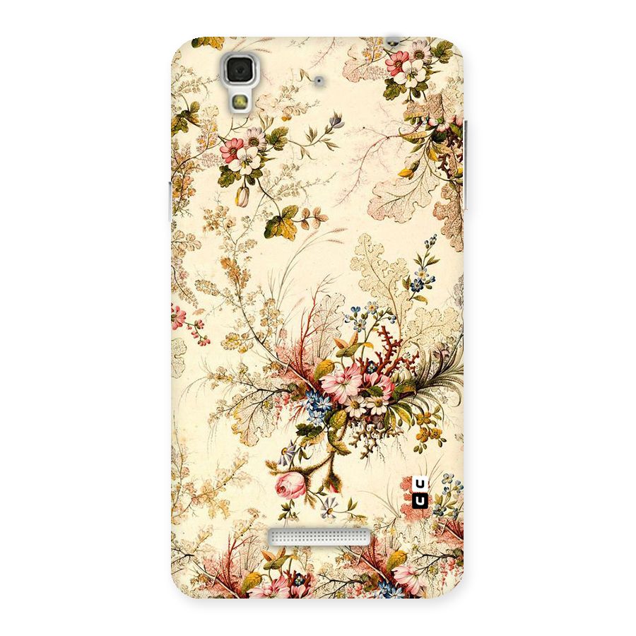 Beige Floral Back Case for YU Yureka Plus