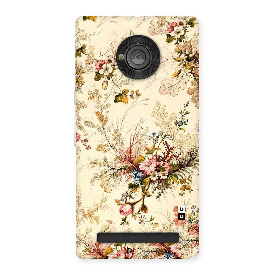 Beige Floral Back Case for Yu Yunique