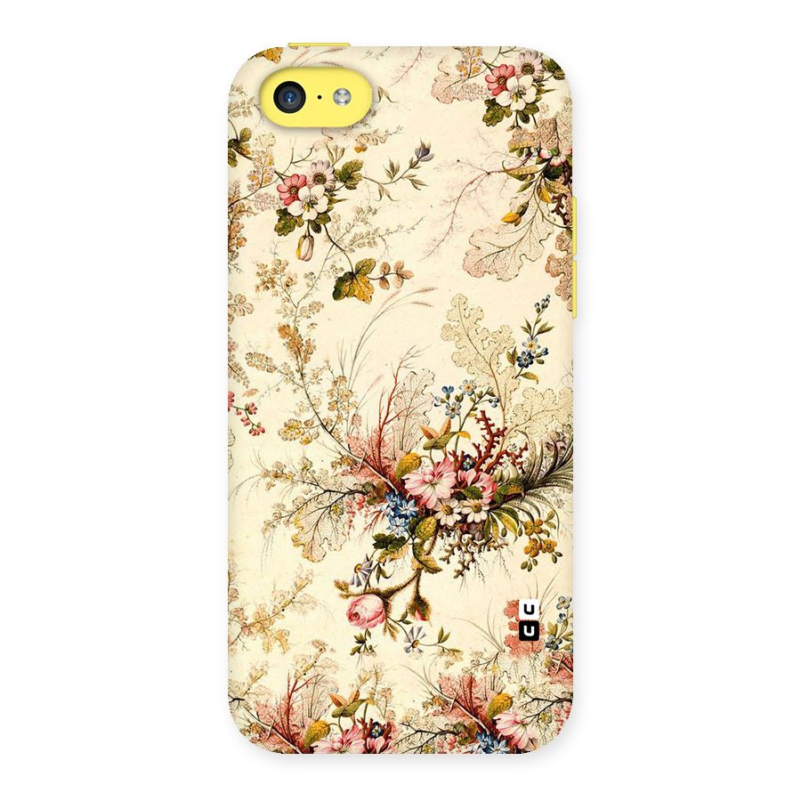 Beige Floral Back Case for iPhone 5C