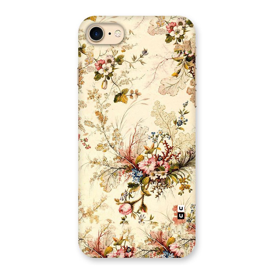 Beige Floral Back Case for iPhone 7