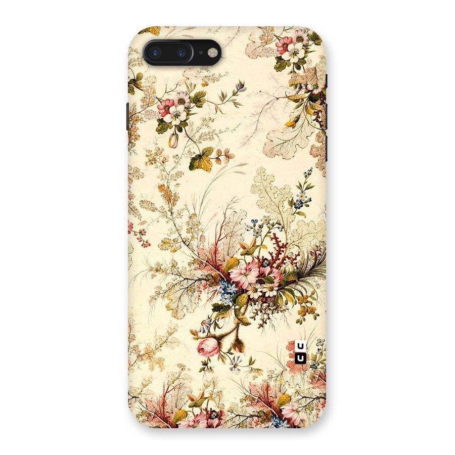 Beige Floral Back Case for iPhone 7 Plus
